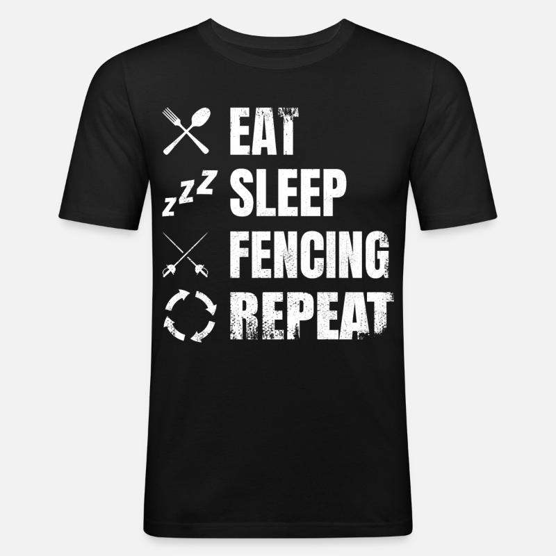 Fechten Tägliche Routine - Männer Slim Fit T-Shirt - Schwarz