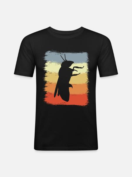 Abeille rétro - T-shirt près du corps Homme - noir
