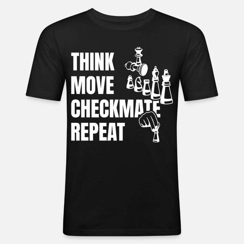 Think Play Checkmate Next - Men's Slim Fit T-Shirt - black