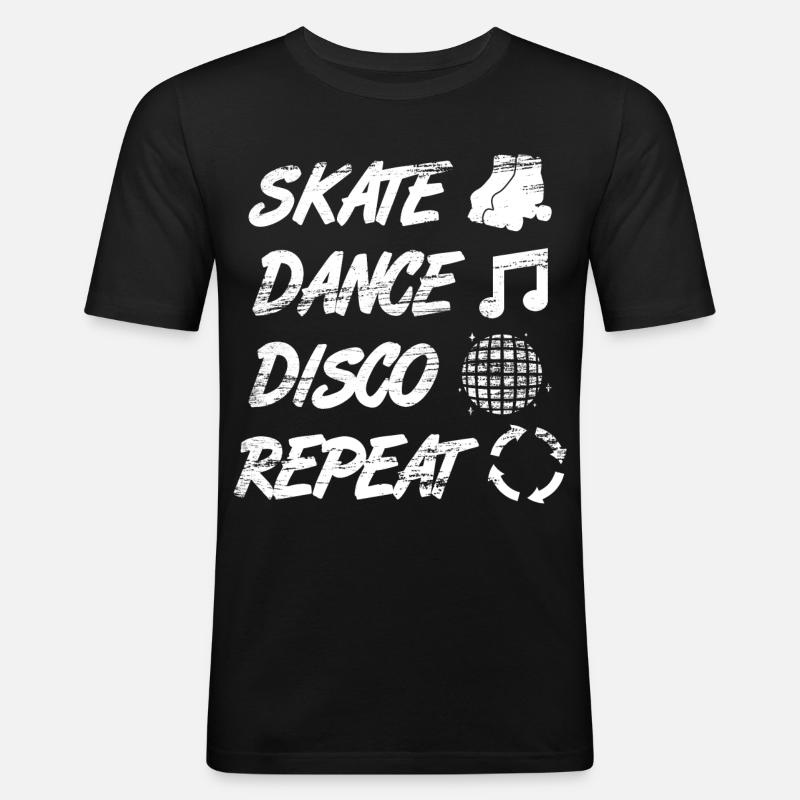 Rollschuh Disco - Männer Slim Fit T-Shirt - Schwarz