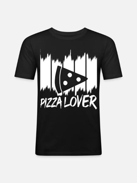 Funny Pizza Lover - Men's Slim Fit T-Shirt - black