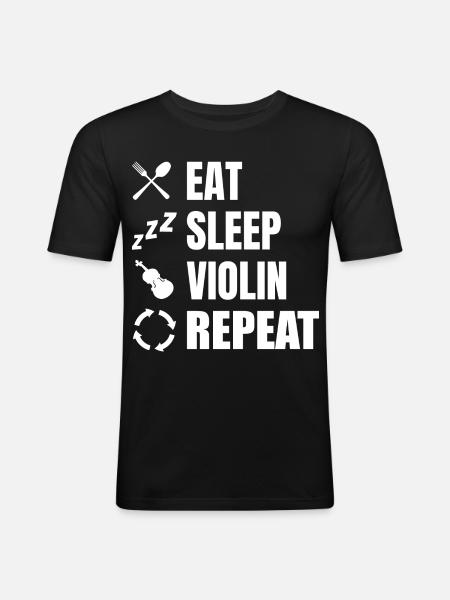 Eat Sleep Violin Repeat - Men's Slim Fit T-Shirt - black