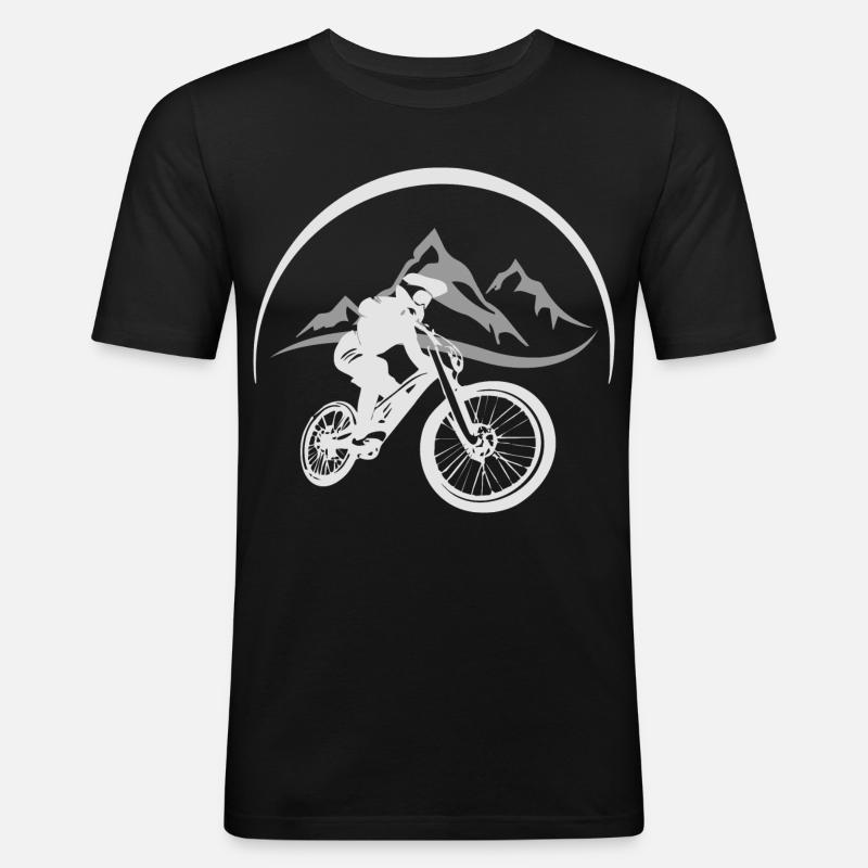 Mountainbiker - Männer Slim Fit T-Shirt - Schwarz