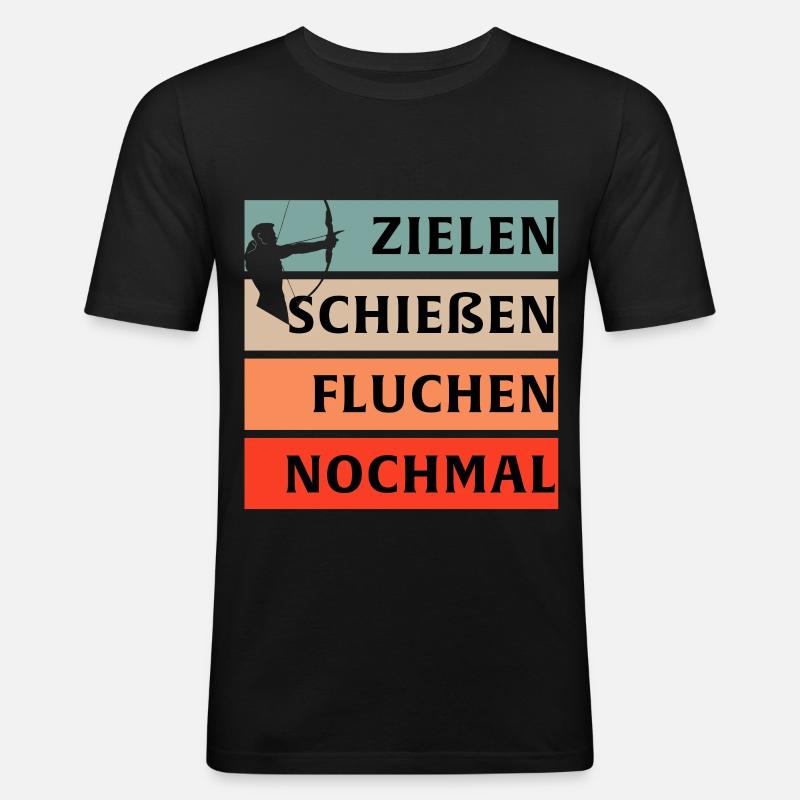 Bogen Bogenschießen - Männer Slim Fit T-Shirt - Schwarz