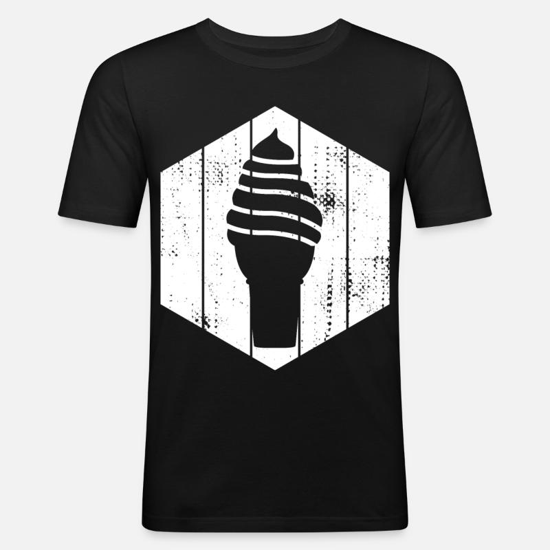 Softeis - Männer Slim Fit T-Shirt - Schwarz