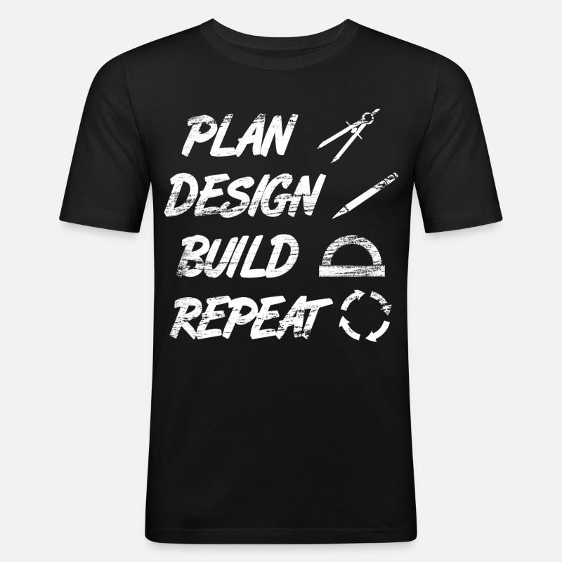 Architect Routine - Men's Slim Fit T-Shirt - black