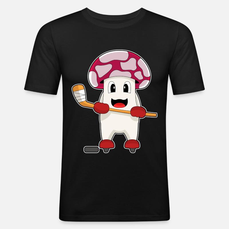 Pilz Eishockey Eishockeyschläger - Männer Slim Fit T-Shirt - Schwarz