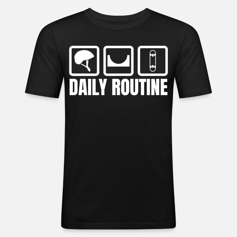 Skater Routine - Männer Slim Fit T-Shirt - Schwarz