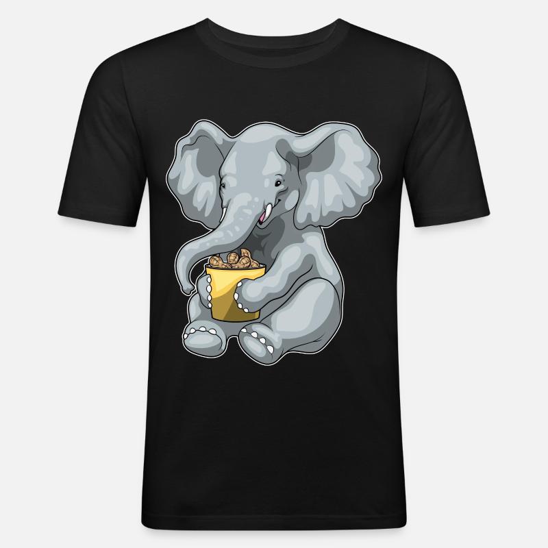 Elephant Peanuts - Men's Slim Fit T-Shirt - black