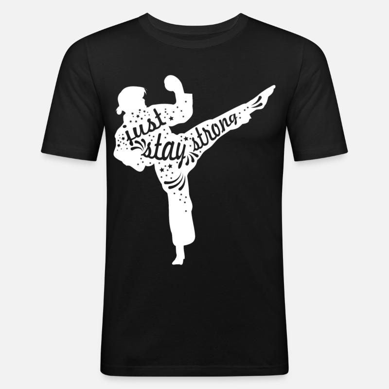 Karate Mädchen - Männer Slim Fit T-Shirt - Schwarz