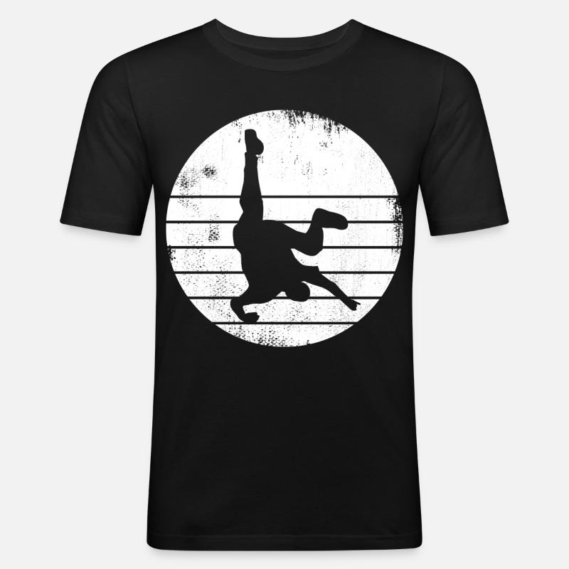 Breakdancer Sketch - Männer Slim Fit T-Shirt - Schwarz