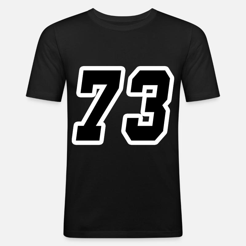 Nummer dreiundsiebzig 73 - Männer Slim Fit T-Shirt - Schwarz