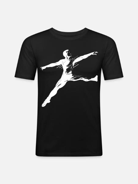 Male Ballet Dancer Sketch - Men's Slim Fit T-Shirt - black