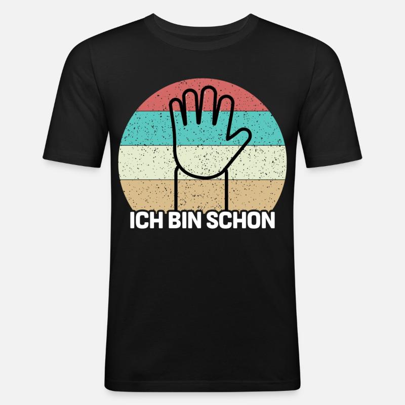 Ich Bin Schon 5 - Männer Slim Fit T-Shirt - Schwarz
