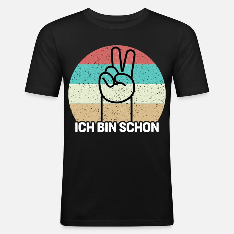 Ich bin schon 2 - Männer Slim Fit T-Shirt - Schwarz