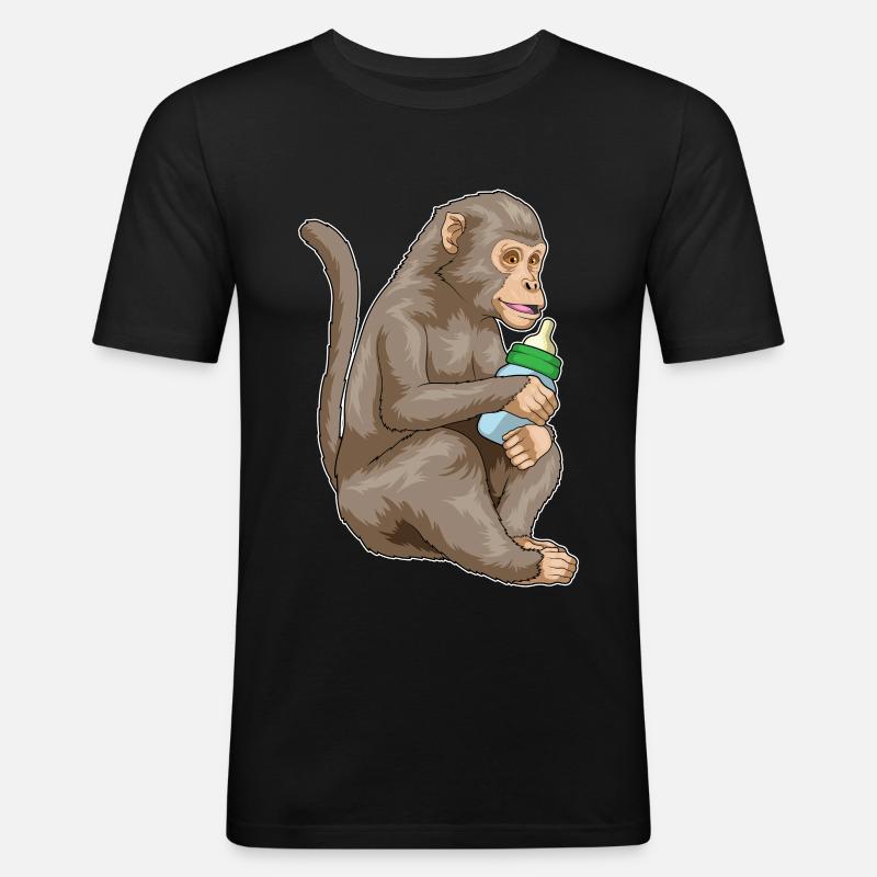 Biberon Monkey - T-shirt près du corps Homme - noir