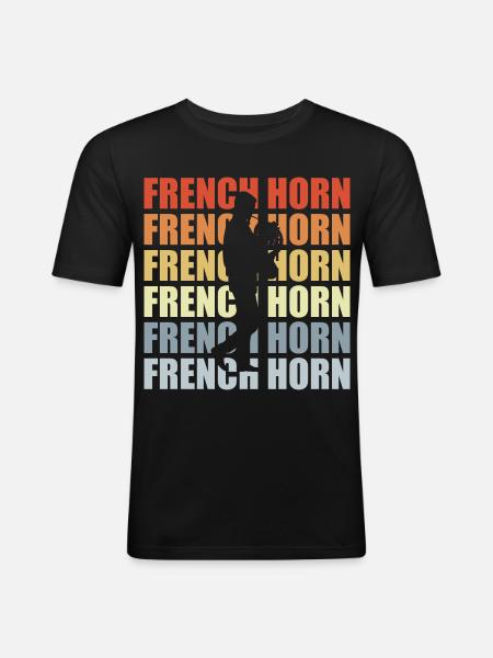Retro Horn - Men's Slim Fit T-Shirt - black
