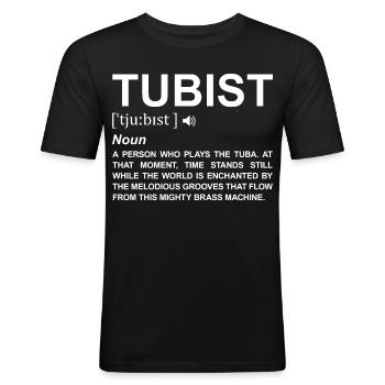 Tubist Begriffserklärung - Männer Slim Fit T-Shirt - Schwarz - Vorne - Nik (191cm)