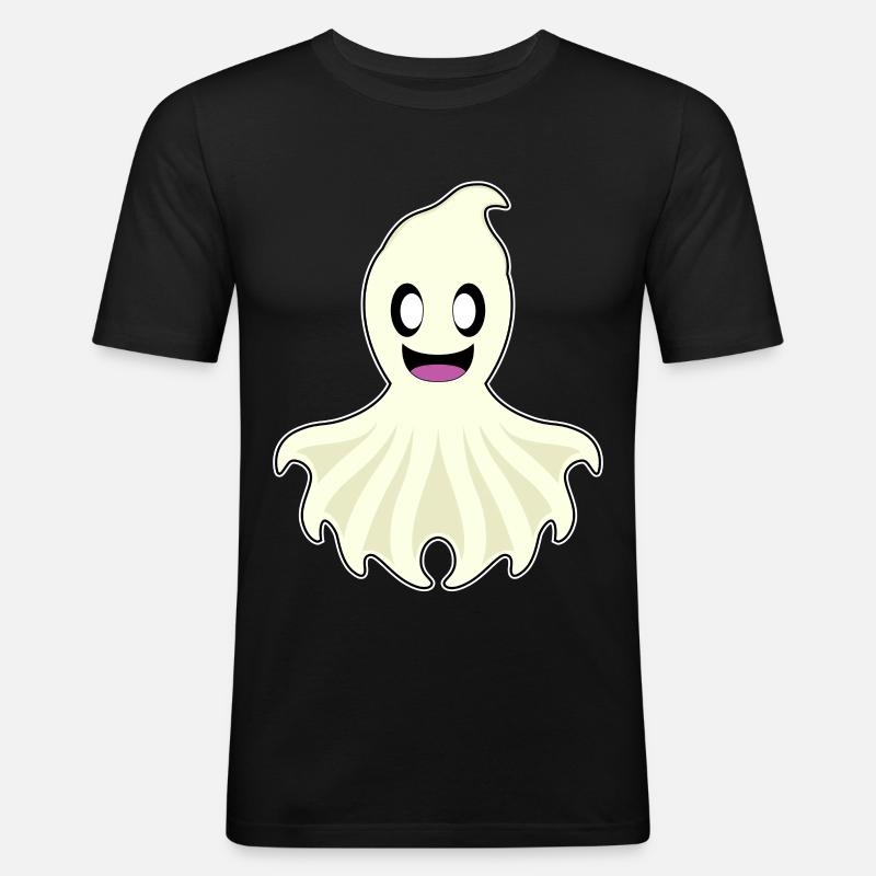 Krake Geist - Männer Slim Fit T-Shirt - Schwarz