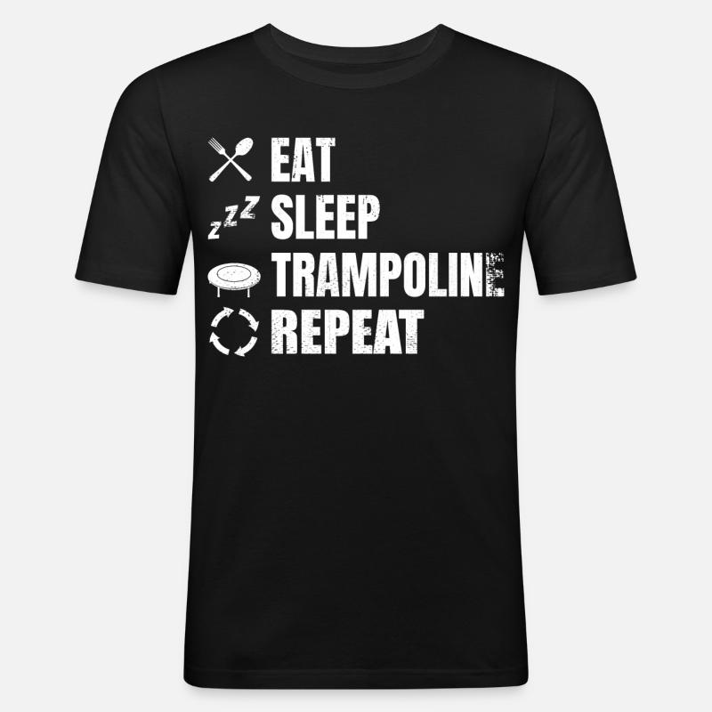 Lustiger Trampolinist Terminplan - Männer Slim Fit T-Shirt - Schwarz