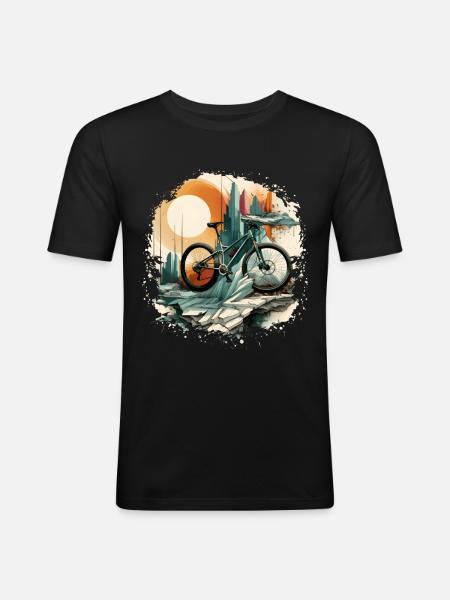 Amateurs de VTT - T-shirt près du corps Homme - noir