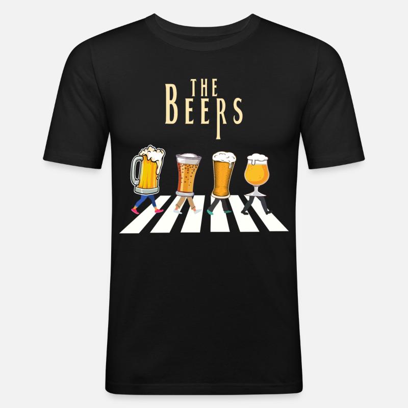 Individuelles Design des Bierbar-Musters - Männer Slim Fit T-Shirt - Schwarz