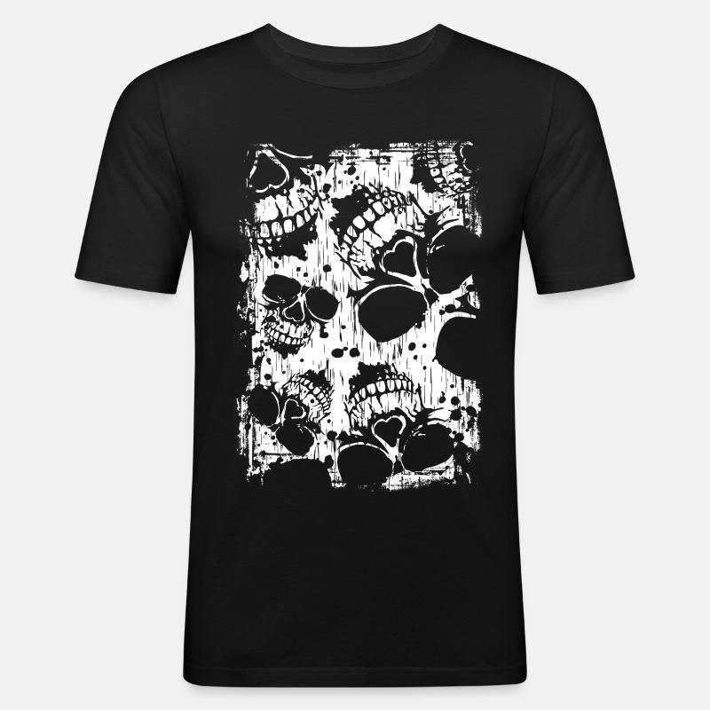 Fierce Skull - Männer Slim Fit T-Shirt - Schwarz