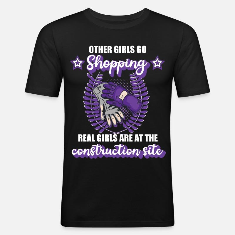Bauarbeiterin Dachdeckerin Site Mädchen Geschenk - Männer Slim Fit T-Shirt - Schwarz
