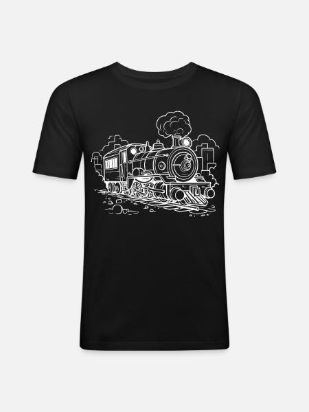 Steam locomotive - Men's Slim Fit T-Shirt - black