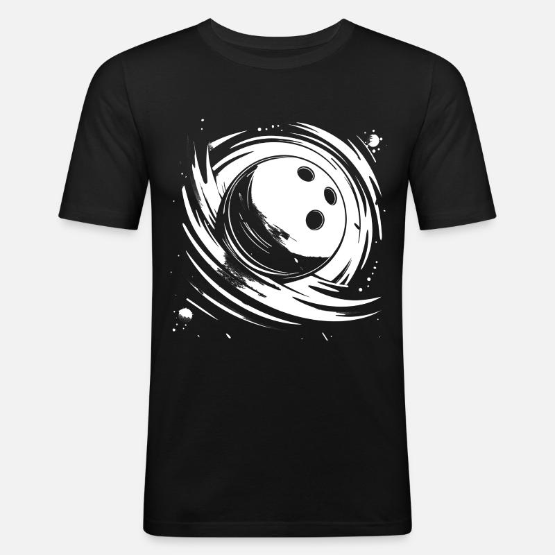Bowling - Männer Slim Fit T-Shirt - Schwarz
