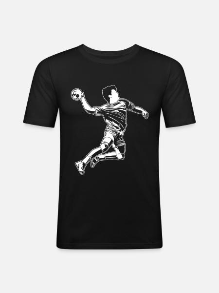 Handball Lover Sketch - Men's Slim Fit T-Shirt - black