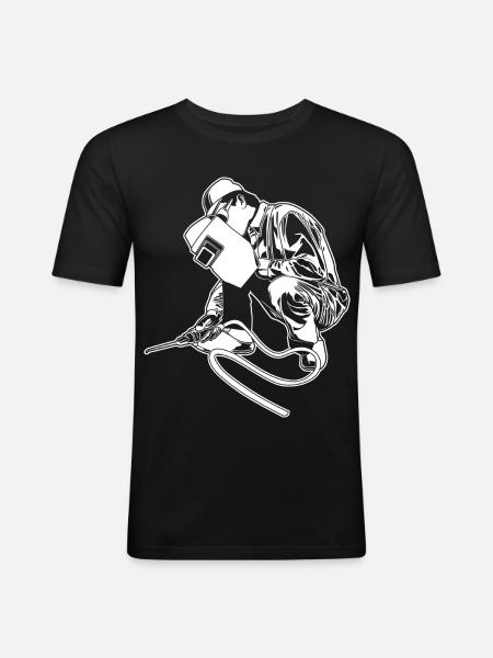 Soudeur - T-shirt près du corps Homme - noir