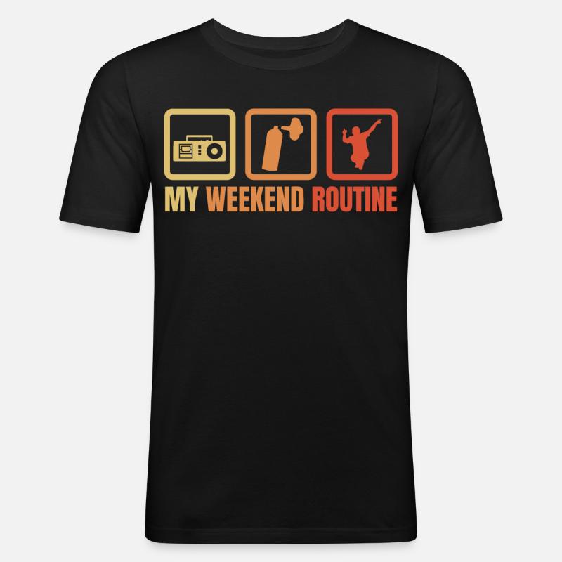 Break Dancer Weekend Routine - Men's Slim Fit T-Shirt - black