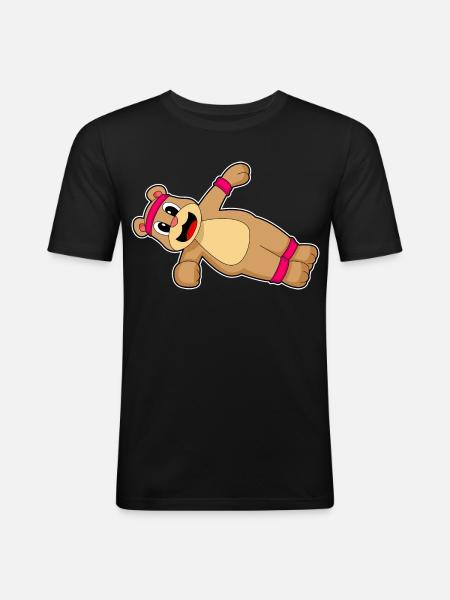 Bear Abdominal Training Bodybuilding - Men's Slim Fit T-Shirt - black