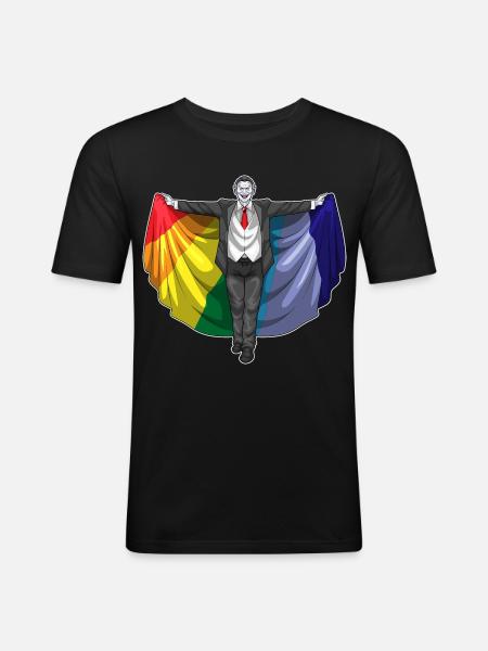 Vampire Halloween Rainbow - Men's Slim Fit T-Shirt - black