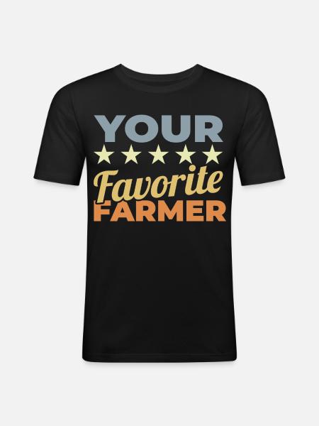 Bester Landwirt - Männer Slim Fit T-Shirt - Schwarz