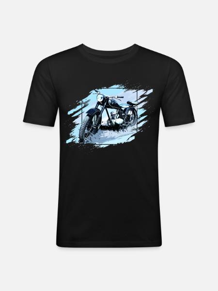 125 Zschopau GDR Motorcycle - Men's Slim Fit T-Shirt - black