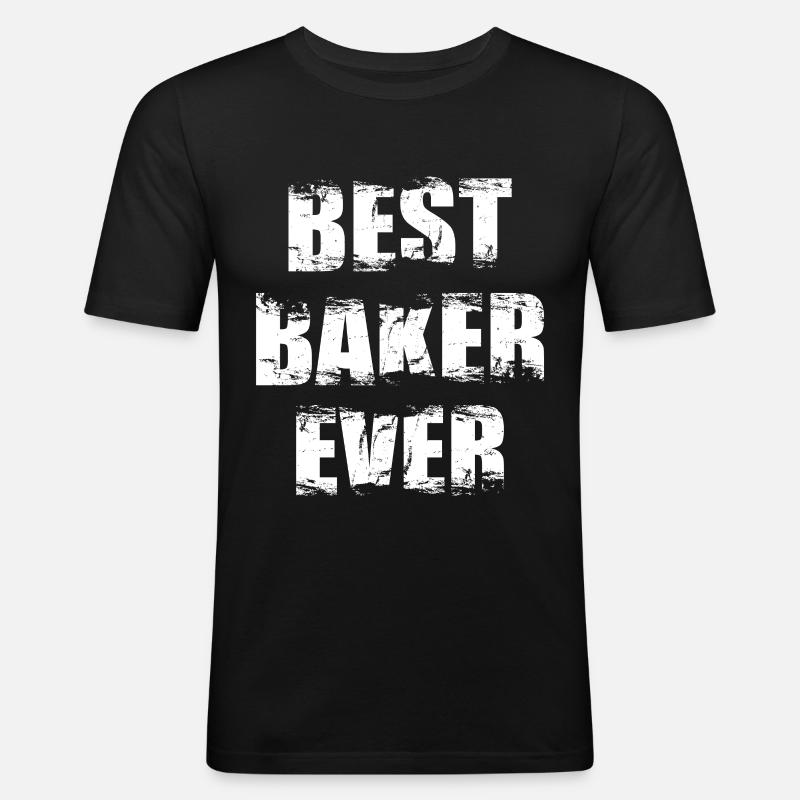 Der beste Bäcker aller Zeiten - Männer Slim Fit T-Shirt - Schwarz