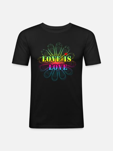 love is love - Men's Slim Fit T-Shirt - black