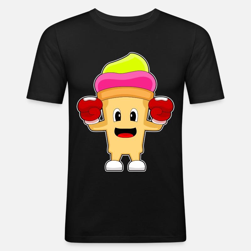 Eiscreme Boxer Boxhandschuhe Boxen - Männer Slim Fit T-Shirt - Schwarz