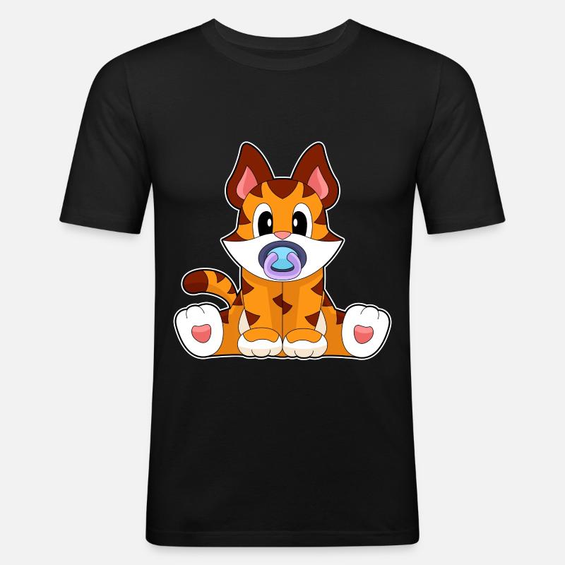Tiger pacifier - Men's Slim Fit T-Shirt - black