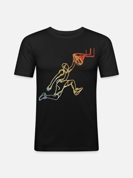 Basketball Retro Look - Men's Slim Fit T-Shirt - black