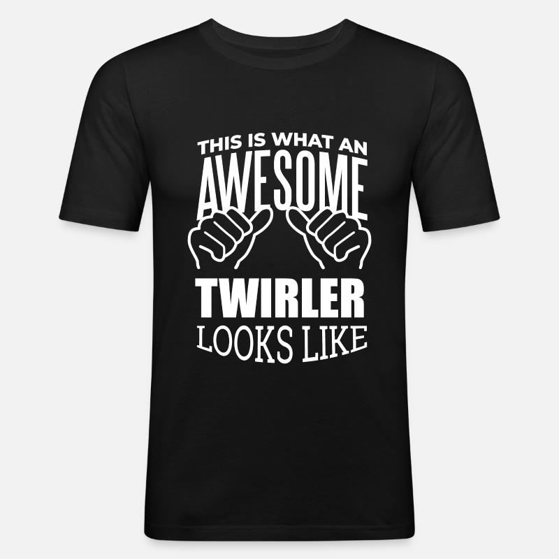 drehend - Männer Slim Fit T-Shirt - Schwarz
