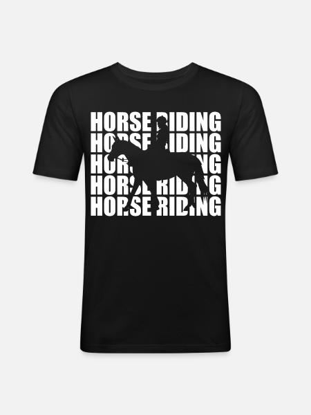 Équitation - T-shirt près du corps Homme - noir