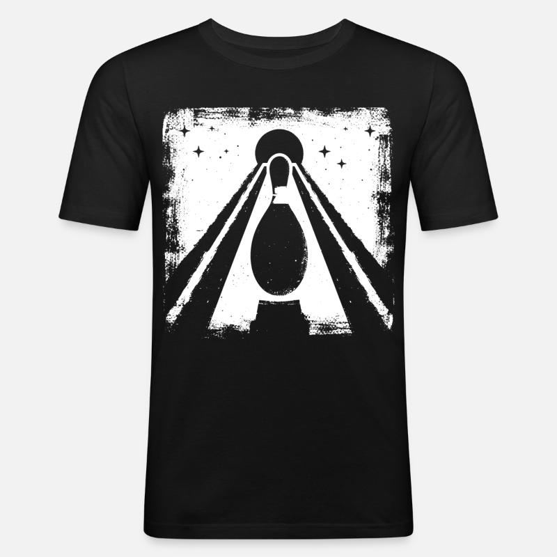 Bowling Pin Grafik - Männer Slim Fit T-Shirt - Schwarz