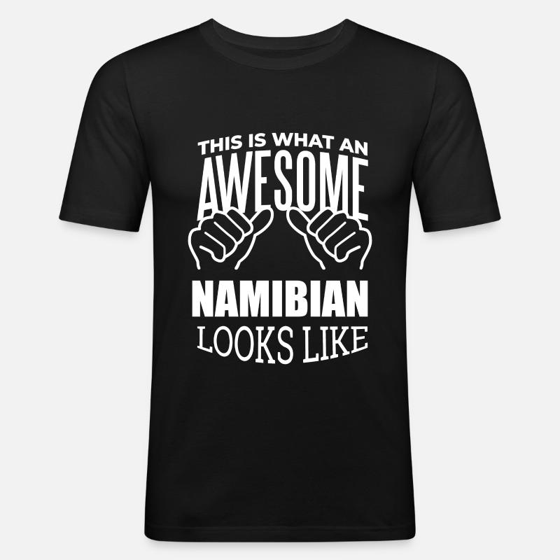 Namibia - Männer Slim Fit T-Shirt - Schwarz