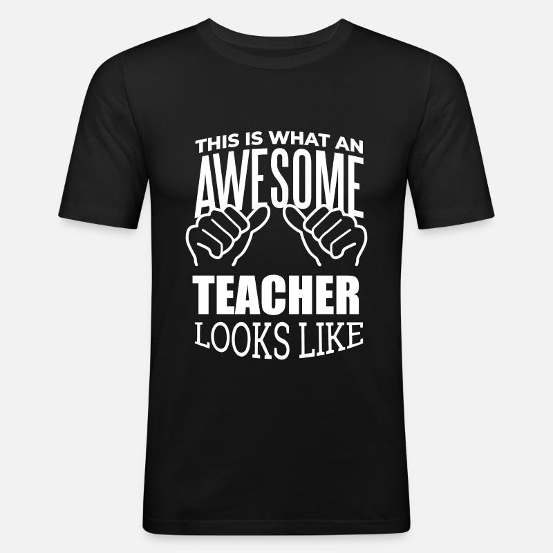 Lehrer - Männer Slim Fit T-Shirt - Schwarz