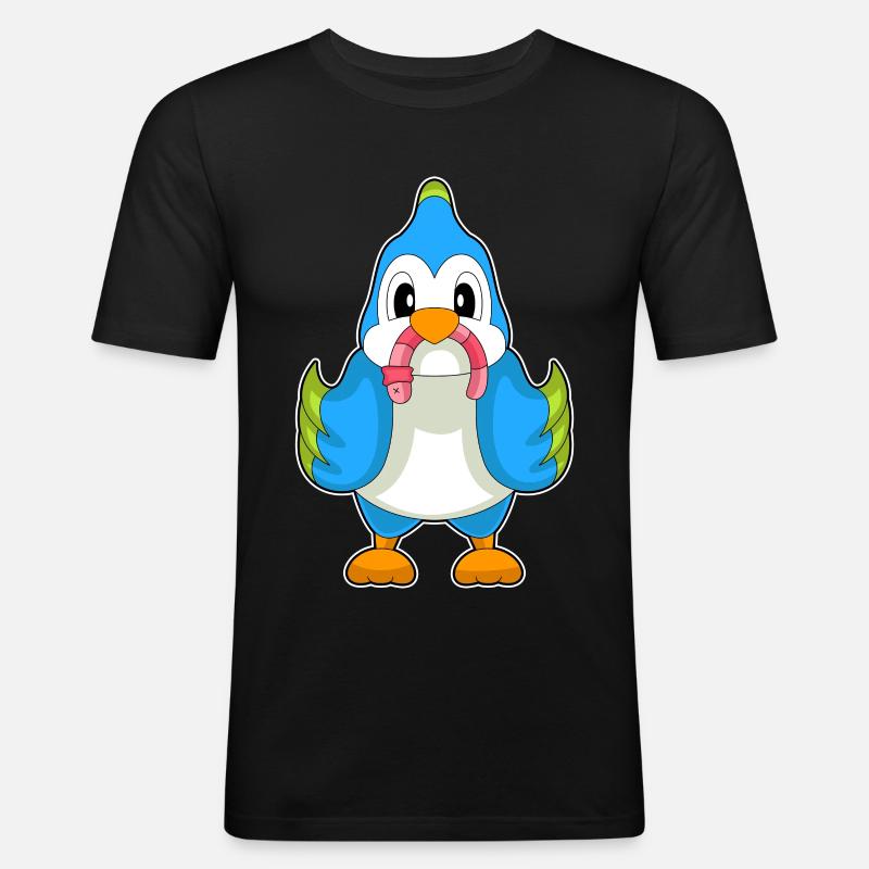 Parrot Worm - Men's Slim Fit T-Shirt - black