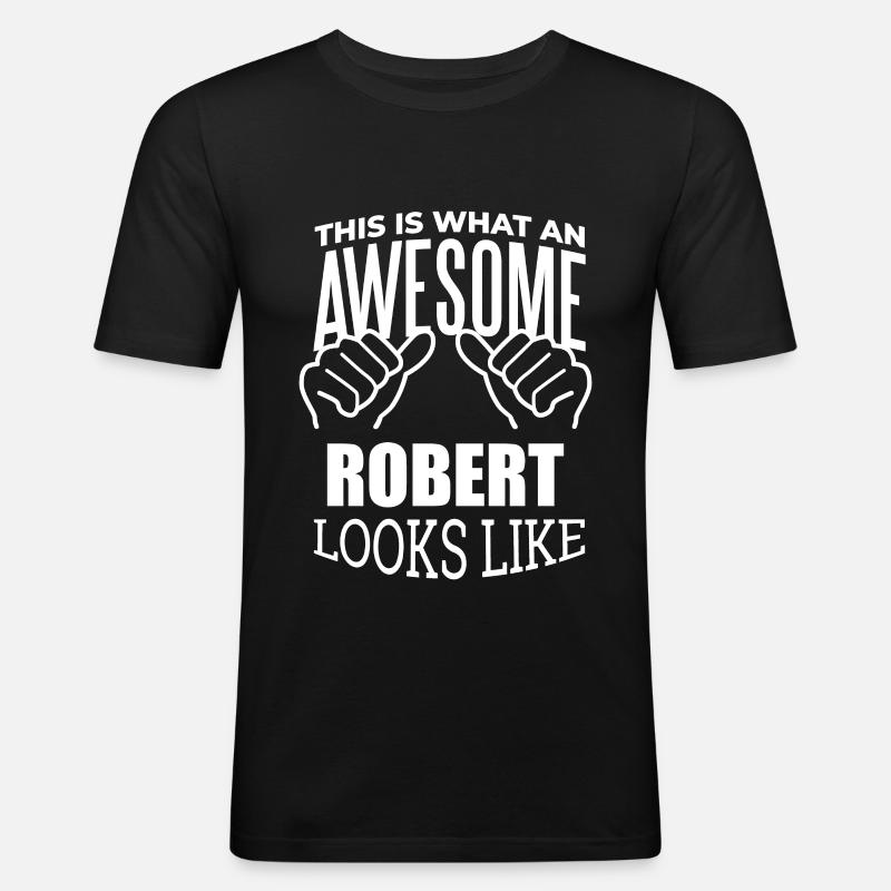 Robert - Männer Slim Fit T-Shirt - Schwarz