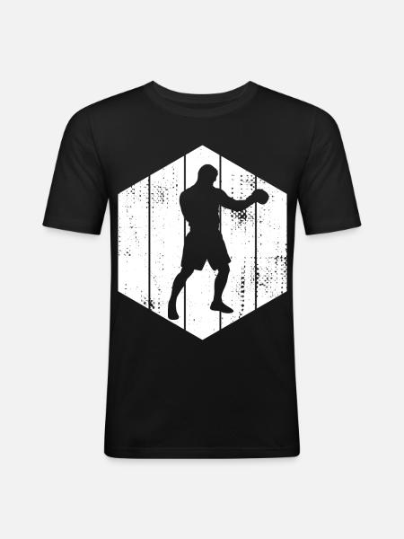 Boxer Sketch - Men's Slim Fit T-Shirt - black